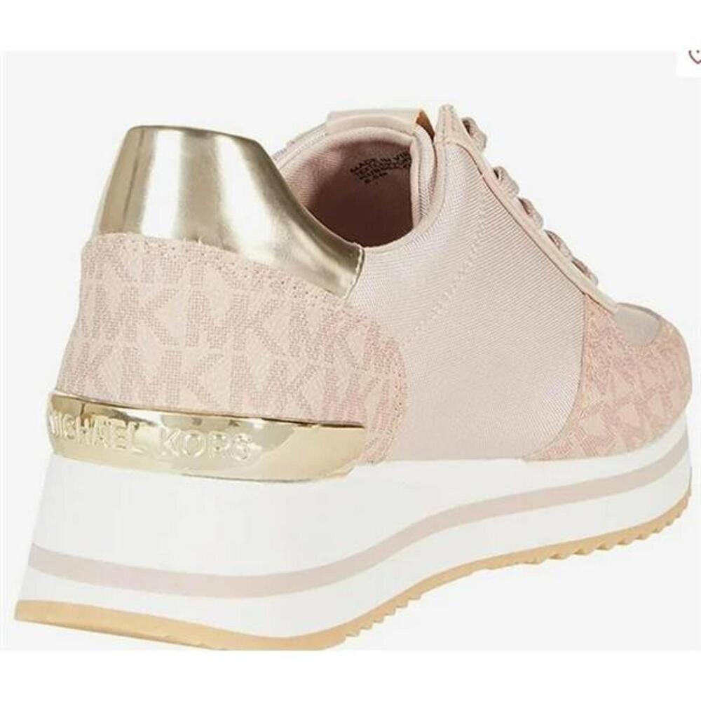 Michael Kors Monique Trainer Ballet 7.5 M Metallic Textile Lace-Up Signature NEW - Picture 8 of 8